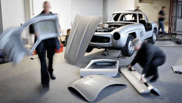 Destroyed Mercedes-Benz Gullwing Replica