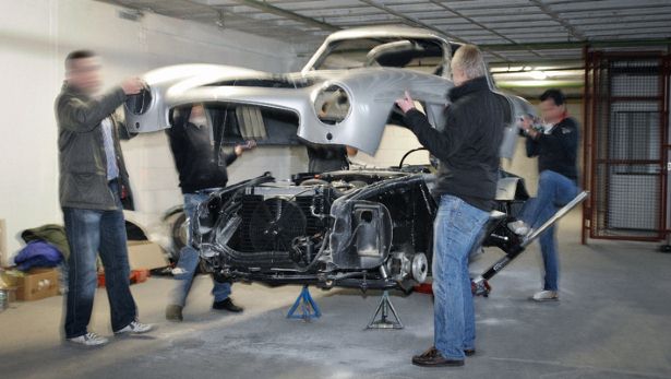 Destroyed Mercedes-Benz Gullwing Replica