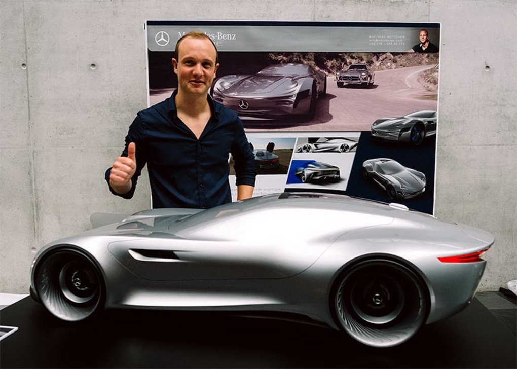 Industrial designer Matthias Böttcher with his Mercedes-Benz concept vehicle