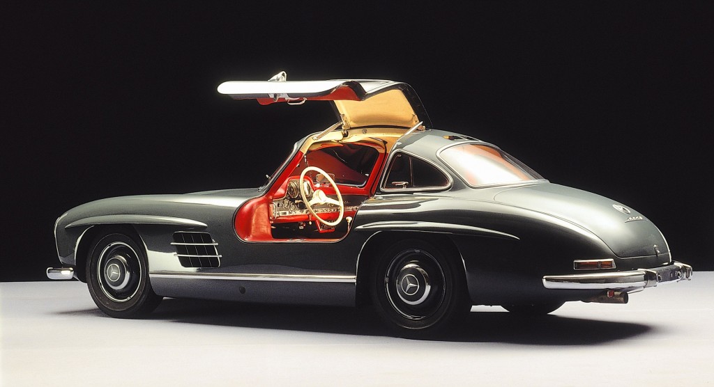 The Mercedes-Benz 300 SL Gullwing (model series W198 made from 1954 to 1957).