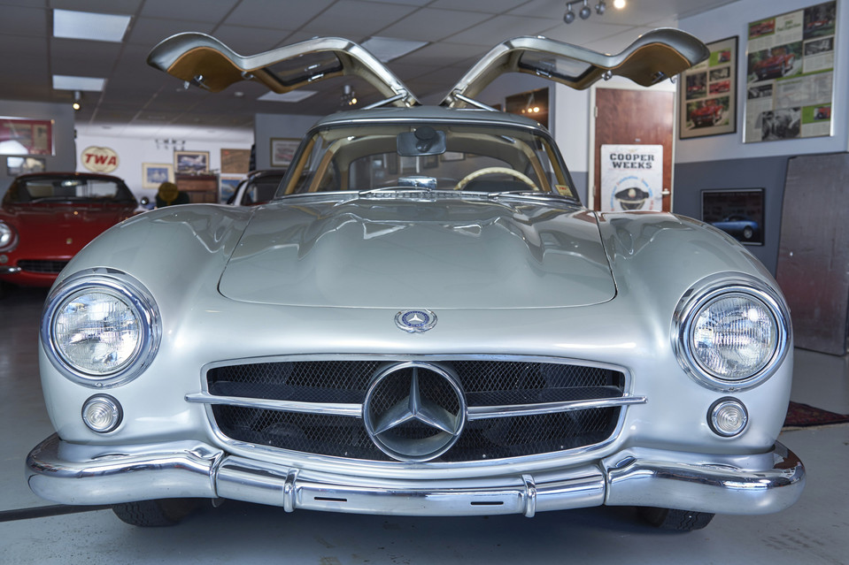 Another view of the car. The silver paint is classic Mercedes-Benz, harking back to the days before World War II, when German cars raced without any paint on them to save weight. Jason Tracy for The Wall Street Journal